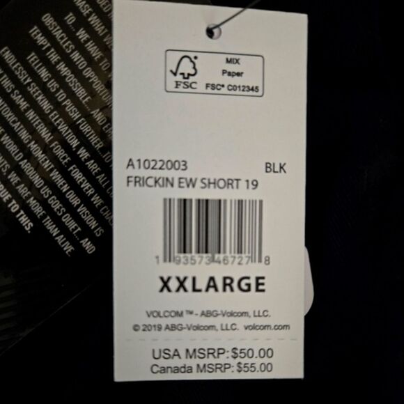 NWT VOLCUM "FRICKIN EW" SHORTS SZ.XXL - Picture 6 of 7